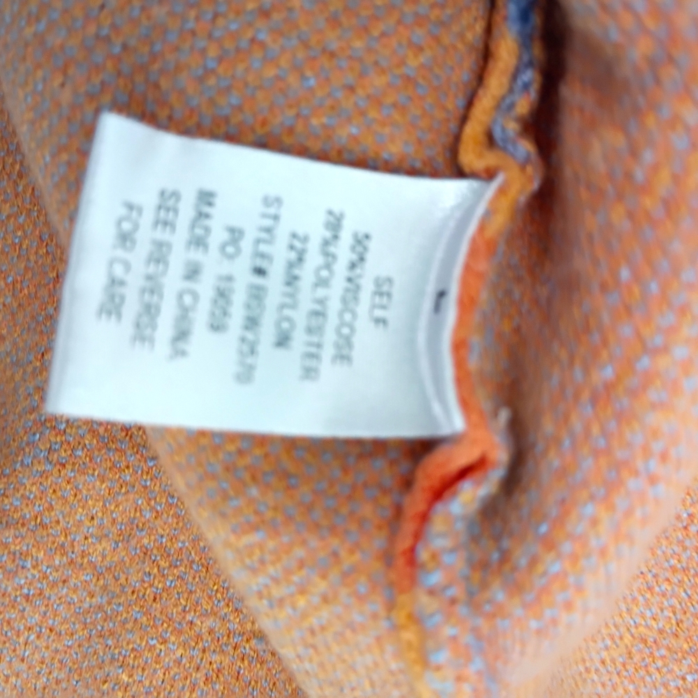 Baevely -Blue Daisy Halter Dress with Orange Floral Pattern - L - Picture 6 of 6